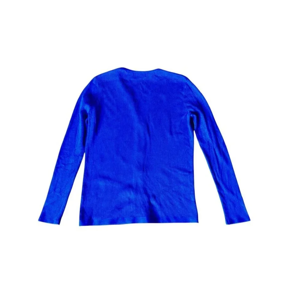 Calvin Klein Women's Royal Blue Full Zip Long Sleeve Top - Picture 5 of 9